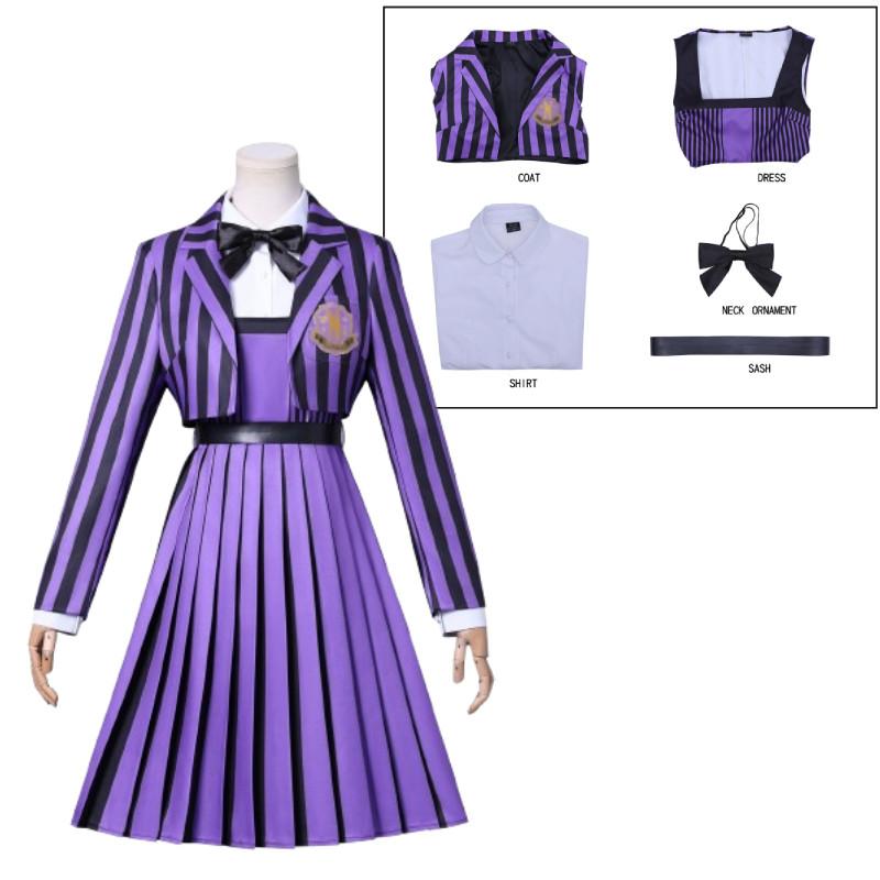 

Косплей Аддамс Фиолетовая Школьная Форма Костюм Хэллоуин Вечеринка Подарок XS