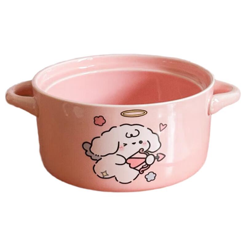 Cute Love Puppy Ceramic Noodle Bowl Set