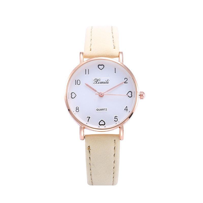 Tide Small Fresh Versatile Soft Sister College Style Fashion Love Dial Wrist Watch Student Female, Direct Supply