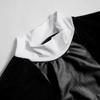 Autumn 2023 European & American Women's Mesh Spliced PU Leather Dress