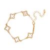 EVISPOL New Stainless Steel Single-Sided Lucky Clover Bracelet for Women Gold Plated Fashion Flower Versatile Jewelry Gift
