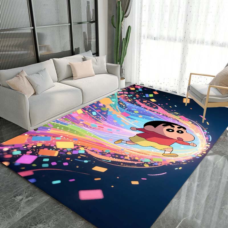 Cute Cartoon Crayon Shin-chan Rug, Suitable for Children's Play Areas, Non-slip Floor Mats, Bedrooms, Living Rooms, Sofas, and 1