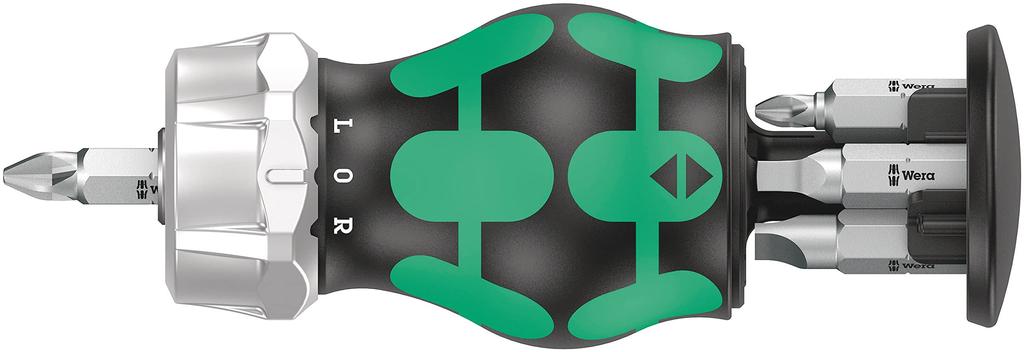 Wera 05008886001 Kraftform Kompakt Ratchet Driver Stubby Magazin RA 4 with Bit Magazine 6 Pieces Import from [Official Japan]
