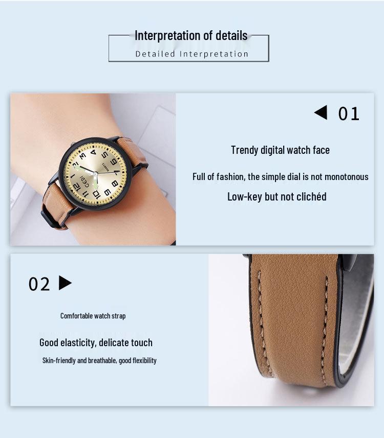 Gedi Creative Arrow Men's Luminous Quartz Waterproof Watch