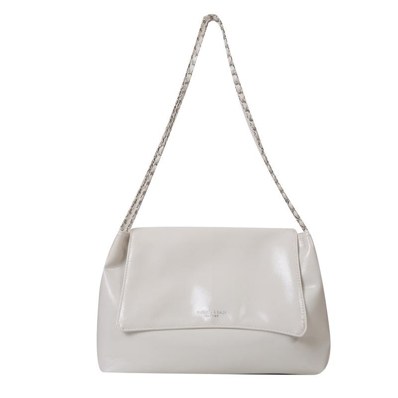 Summer Solid Color Large Capacity Foreign Style Trend Underarm Commuting Chain Stray Shoulder Support Extra Large Women'S Bag