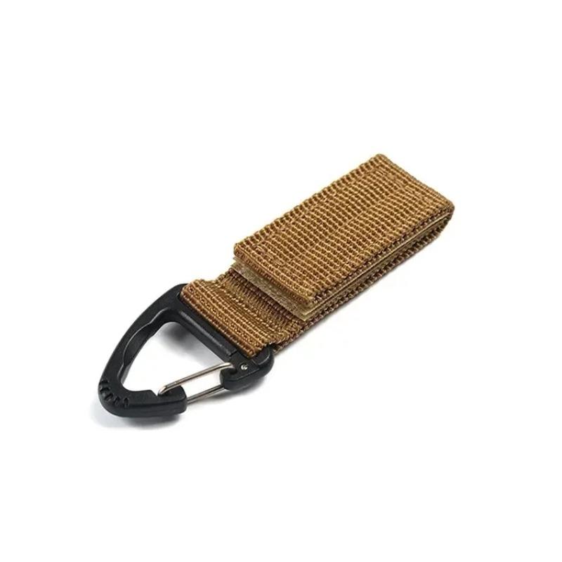 Outdoor Activity Camping Hiking Nylon Ribbon Keychain Molle Tactical Knapsack Triangle Backpack Waist Carryall Fastener Hook Buckle Climb Tool