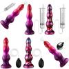 Nuevo Dildo de Nudo Gigante con Chorro de Agua de Silicona Tapón Anal Doble Nudo Dildo de Eyaculación Canina Dilatador Anal Tapón de Culo Inflable