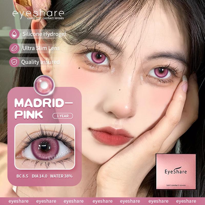 Eyeshare 1 Paar rosa Kontaktlinsen für die Augen natürliche rosa Linie Augenkontakte Schönheit Studenten jährliche Kosmetik