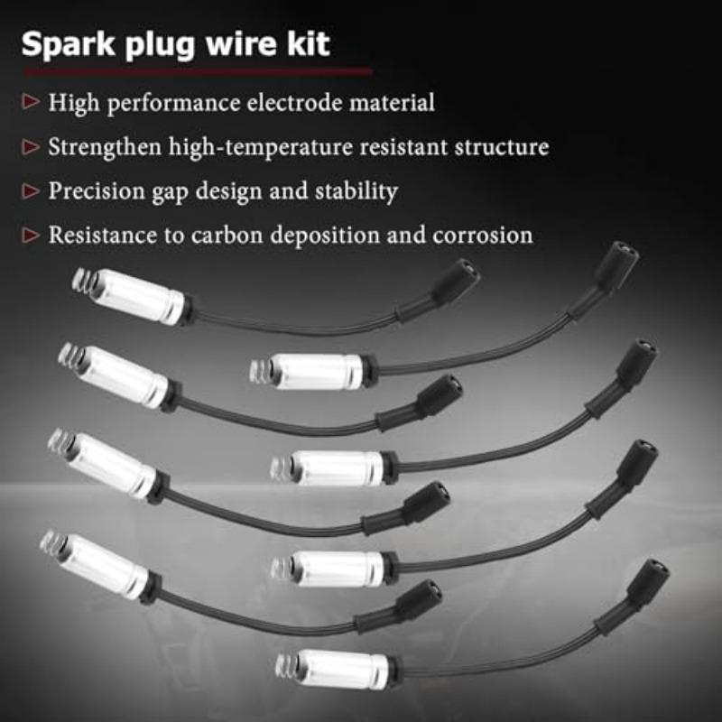 8pcs 19431551 Spark Plug Ignition Wires Set for Cadillac CT5 CTS Escalade Chevrolet Silverado 1500 Suburban Tahoe GMC Yukon