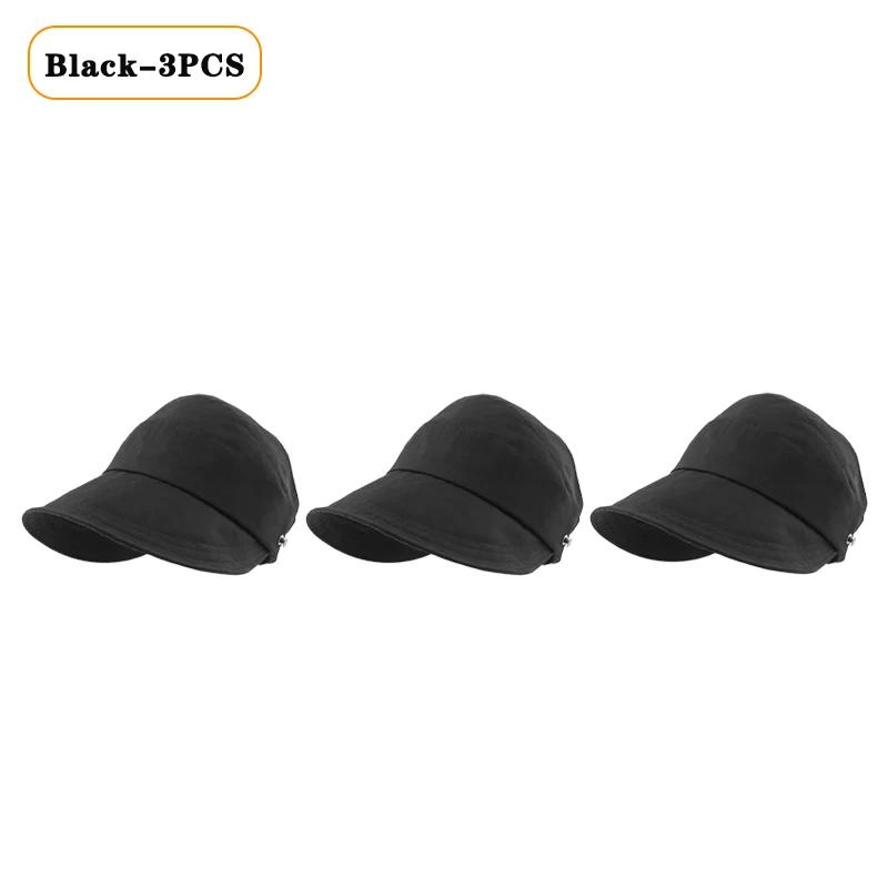 1-10PCS Foldable Wide Brim Ponytail Sun Hat Drawstring Adjustable Cap Summer Quick-dry Visor Fisherman Cap for Women Beach Hat