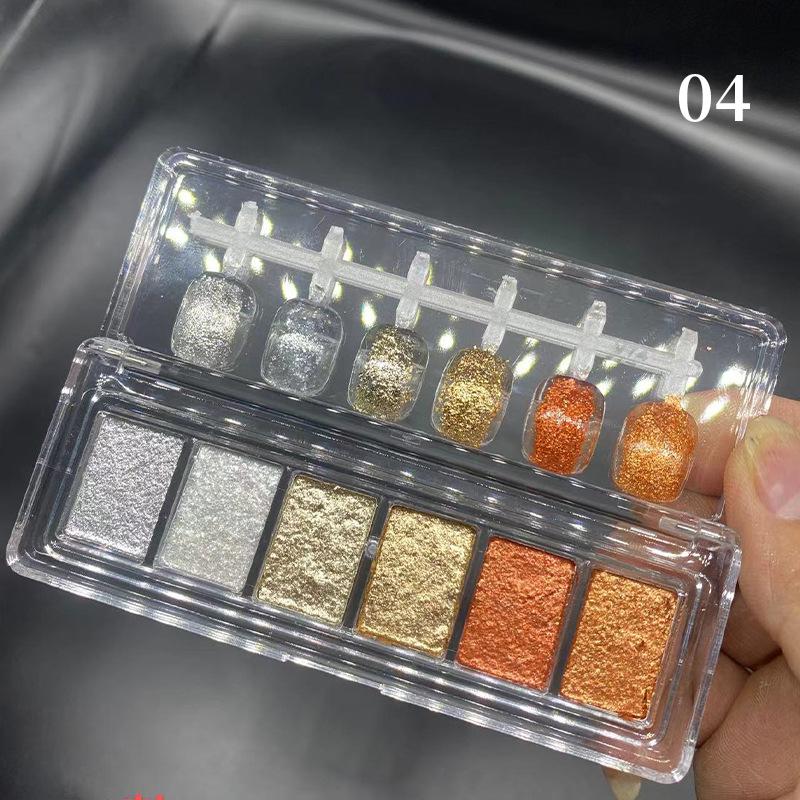 6Box/Set Aurora Pearl White Nails Powder Shell Mirror Pigment Chrome Effect Rubbing Dust Gel Polish DIY Nail Manicure Decoration