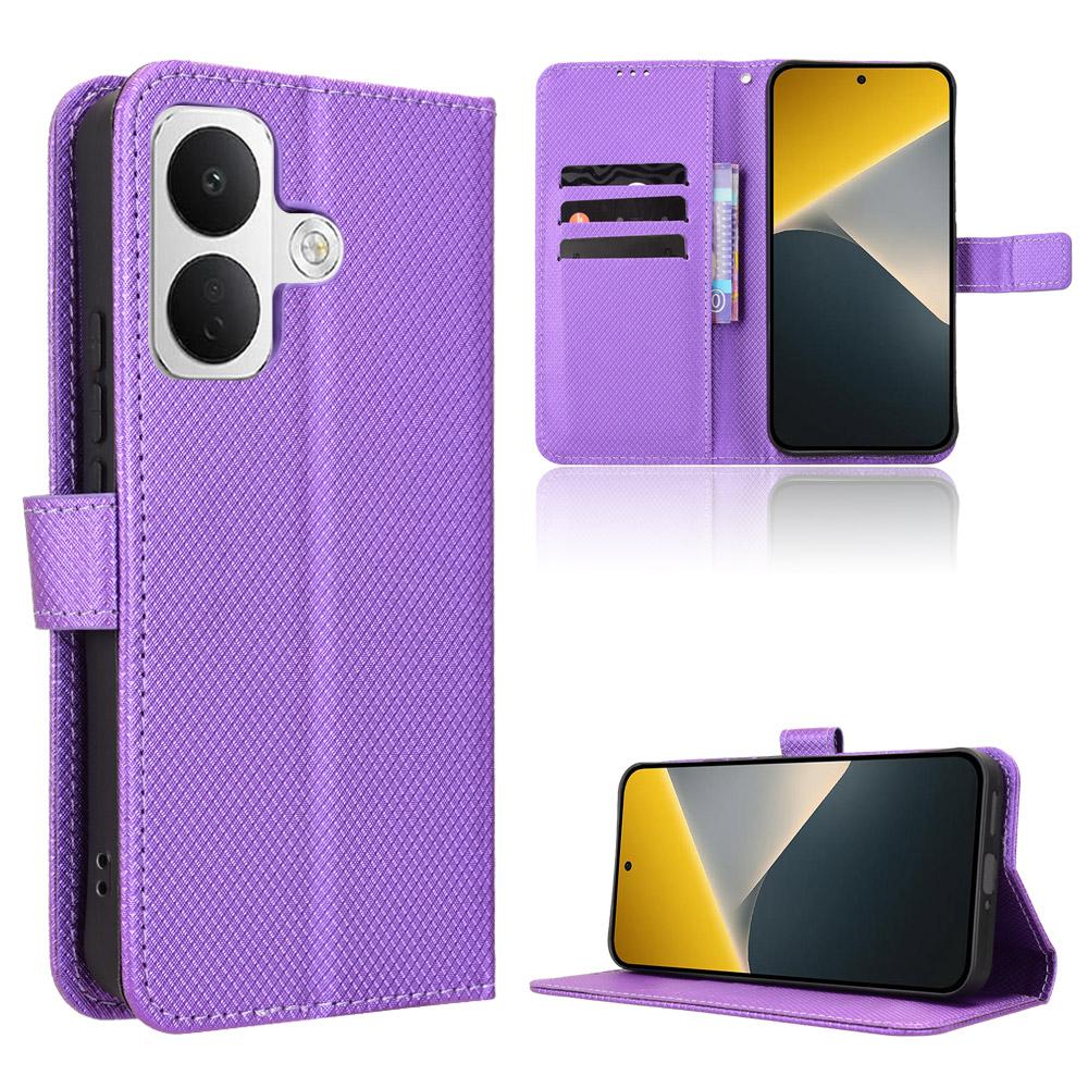 Flip-Hüllen für Xiaomi Poco X8 Lederhülle [Flip Vintage-Leder] Stoßfest Langlebig Retro-Handyhülle for Xiaomi Poco X8 violett
