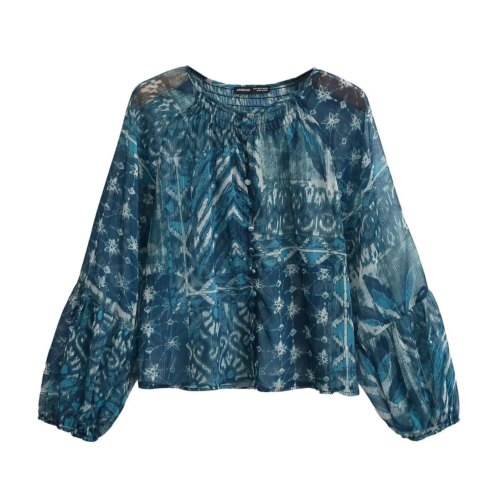European and American style new women s fashionable metallic stripe printed cover-up set 2459806 XS