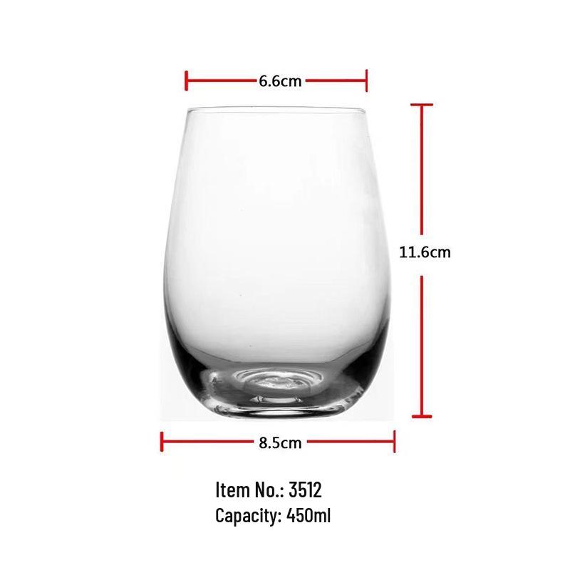 Gold-Plated Iridescent Egg-Shaped Glass Cup for Water or Juice