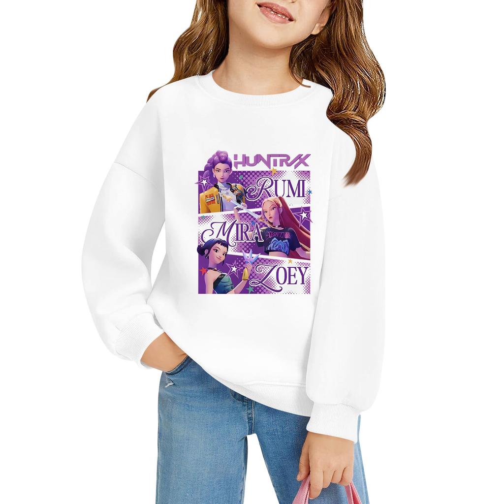 Kids' Long Sleeve Loose Pullover Letter Printed Round Neck Sweatshirt