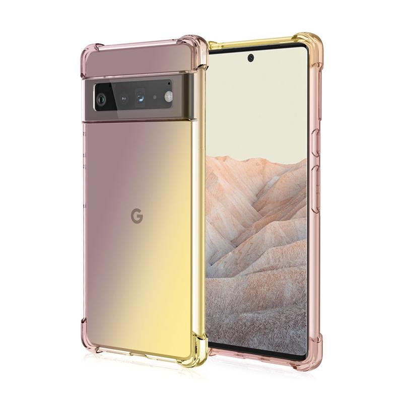 

Градиентный силиконовый чехол для Google Pixel 9 Pro XL 9 8A 7 6A 5A 4XL 4A Четыре угла противоударные подушки безопасности Мягкая прозрачная задняя крышка TPU для Pixel9 Pro Pixel 4A