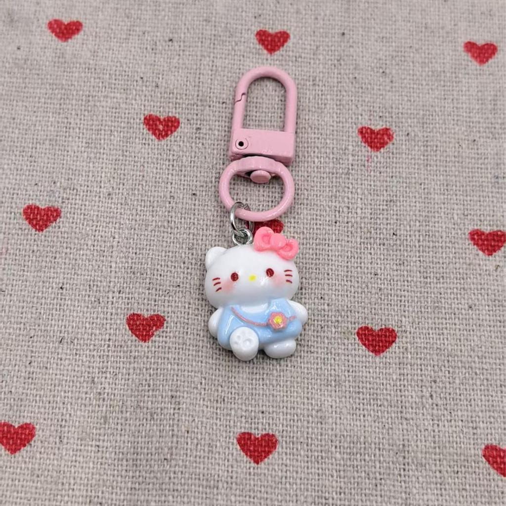 Versatile Cute Cartoon Cat Resin Pendant Backpack Charm for Students and Kids Keychain