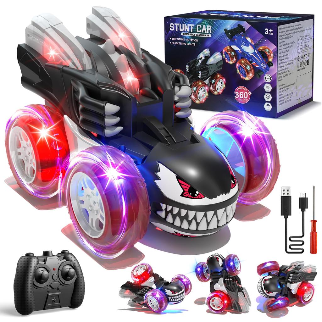 Durable RC Stunt Car for Kids with LED Light 360° Rotating Performances Indoor And Outdoor Play