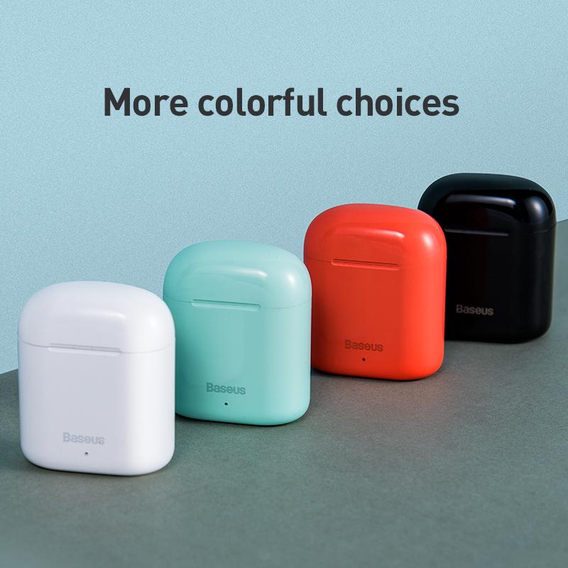 Baseus W09 TWS wireless earbuds with a microphone and a charging case