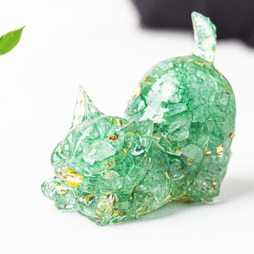 Crystal Resin Cat Figurine With Bright Colors For Home Office Decor And Gift Ideas