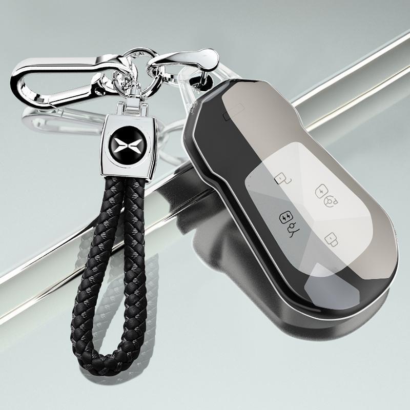 Xiaopeng Car Key Case: Fully Wrapped Transparent Shell for G6, P7i, G3i, G9, P5 - Interior Decoration and Modification.