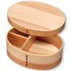 Magewappa Bento Box, Oval, 1 Tier, Natural, with Divider, FH01W