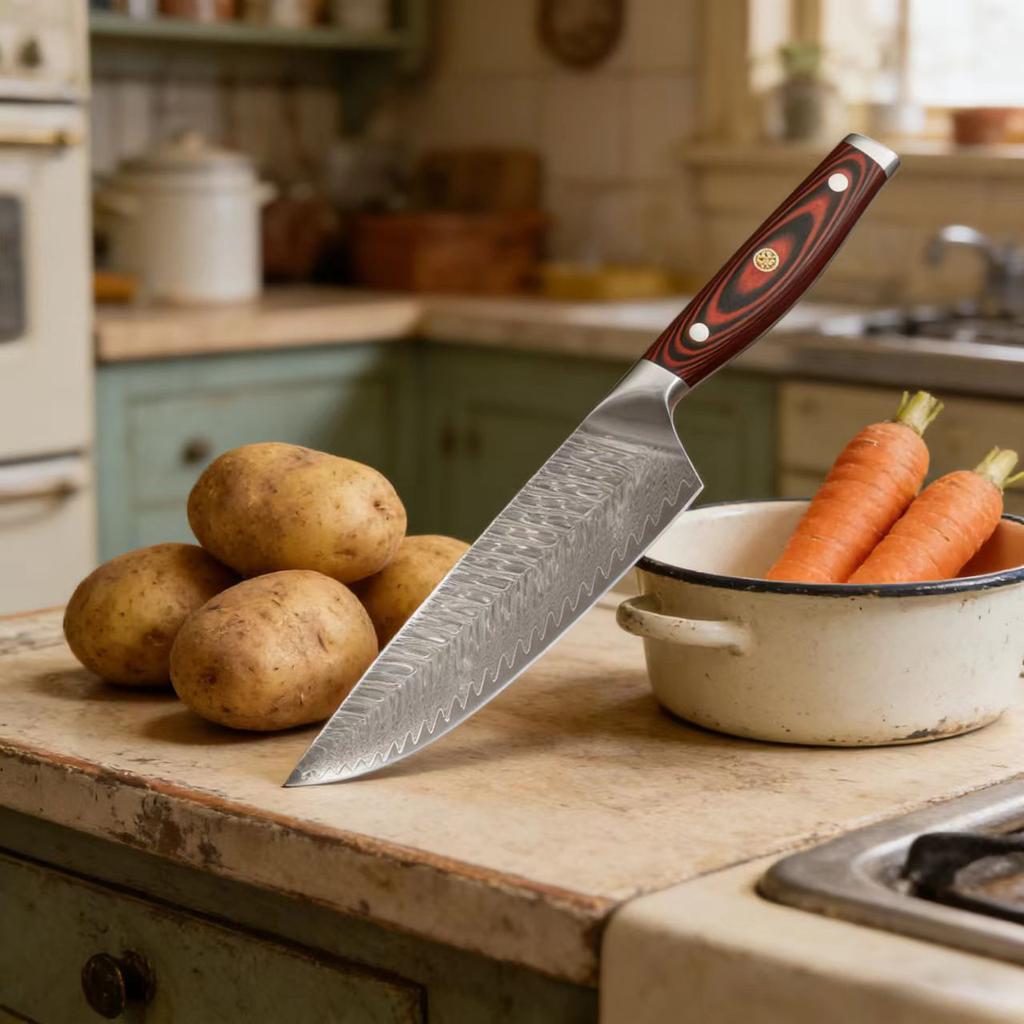 8 Inch Chef Knife 67-layers Damascus Steel Blade Cleaver Meat Slicing Vegetables 9Cr18CoMoV Kitchen Knife G10 Handle