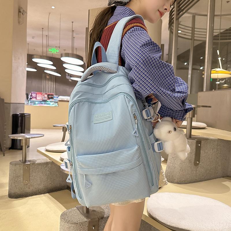 New Small Fresh Solid Color Middle and High School Student Schoolbag Candy Color Large Capacity Backpack