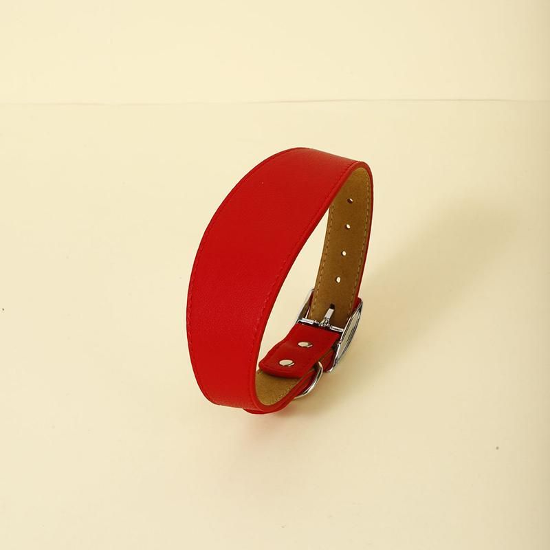 

PU Pet Collar Adjustable Dog Collar Widened Design Strong and Durable for Medium and Large Dogs Outdoor Training Pet Accessories S neck 28-36cm червоний