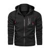 Afneembaar jack met capuchon voor heren, casual sport, ritssluiting, decoratie, meerkleurig dun katoenen jack