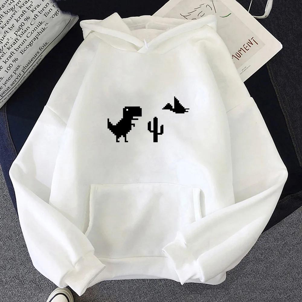 Chrome Dino New Printed Hoodie Little Dinosaur with Pocket Sweatshirt Simplicity Kawaii Clothing Funny Sudaderas Unisex Hoody