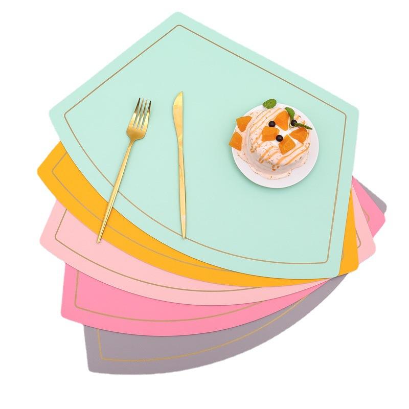 Round table fan-shaped western food mat waterproof and oil-proof table mat thermal insulation mat high temperature coaster bowl plate mat thermal