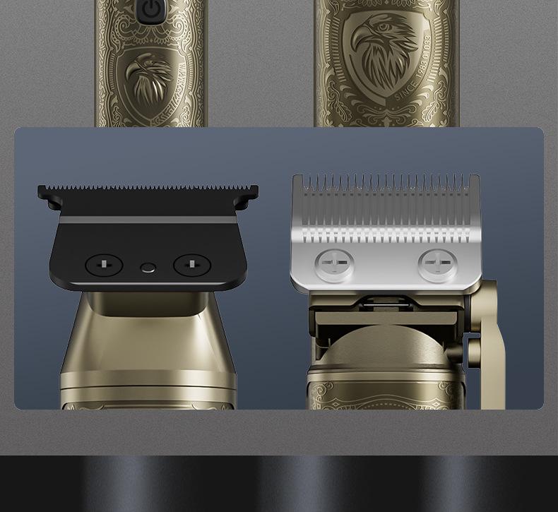 Rechargeable Digital Hair Clipper Set with Engraving, Professional Salon Quality for Home Use