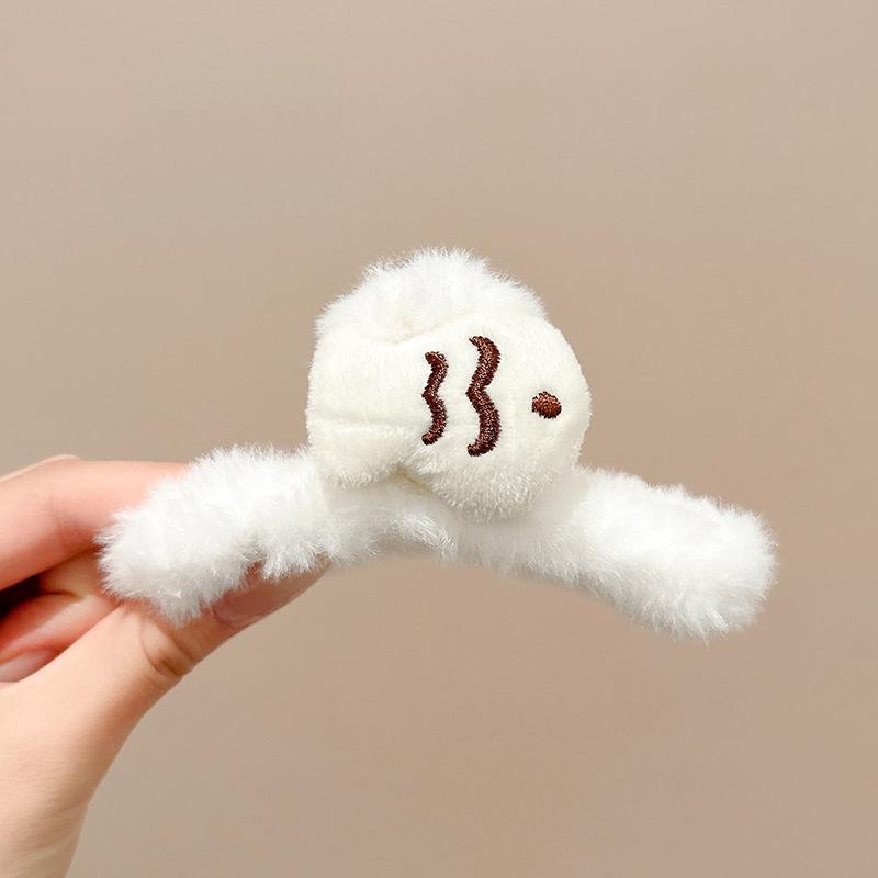 Fashion Elegant Plush Grab Clip Women's Large Hair High-end Sense Clip Hairpin Autumn and Winter Back Head Shark Clip Hairpin Headwear