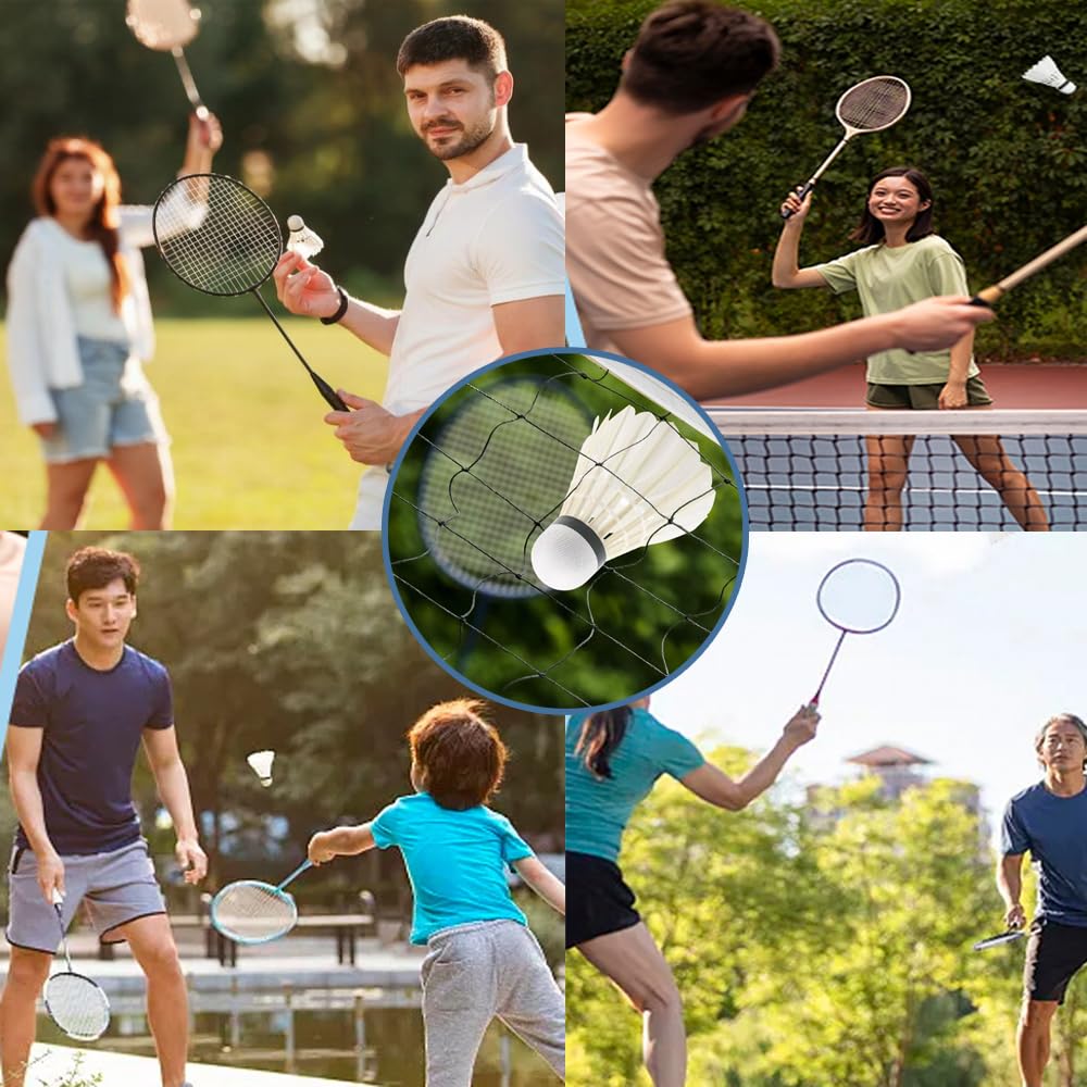 JIMIGUGU Badminton Set of Soft Foam Ball Heads with Natural Duck for Student High and for Indoor and Outdoor and Home Sports 12, Tube-Shaped,