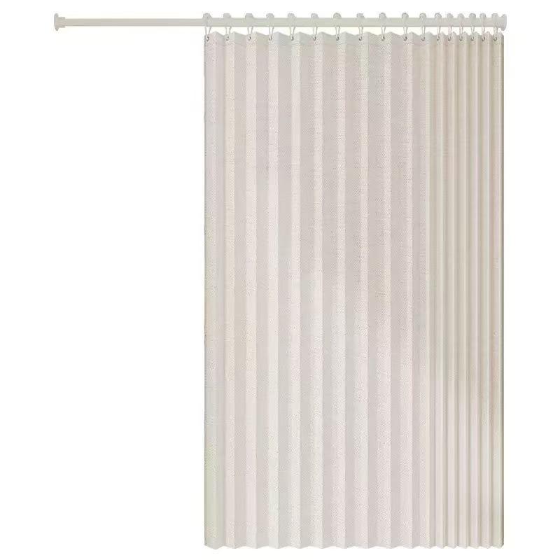 Foldable No-Drill Shower Curtain and Blackout Partition
