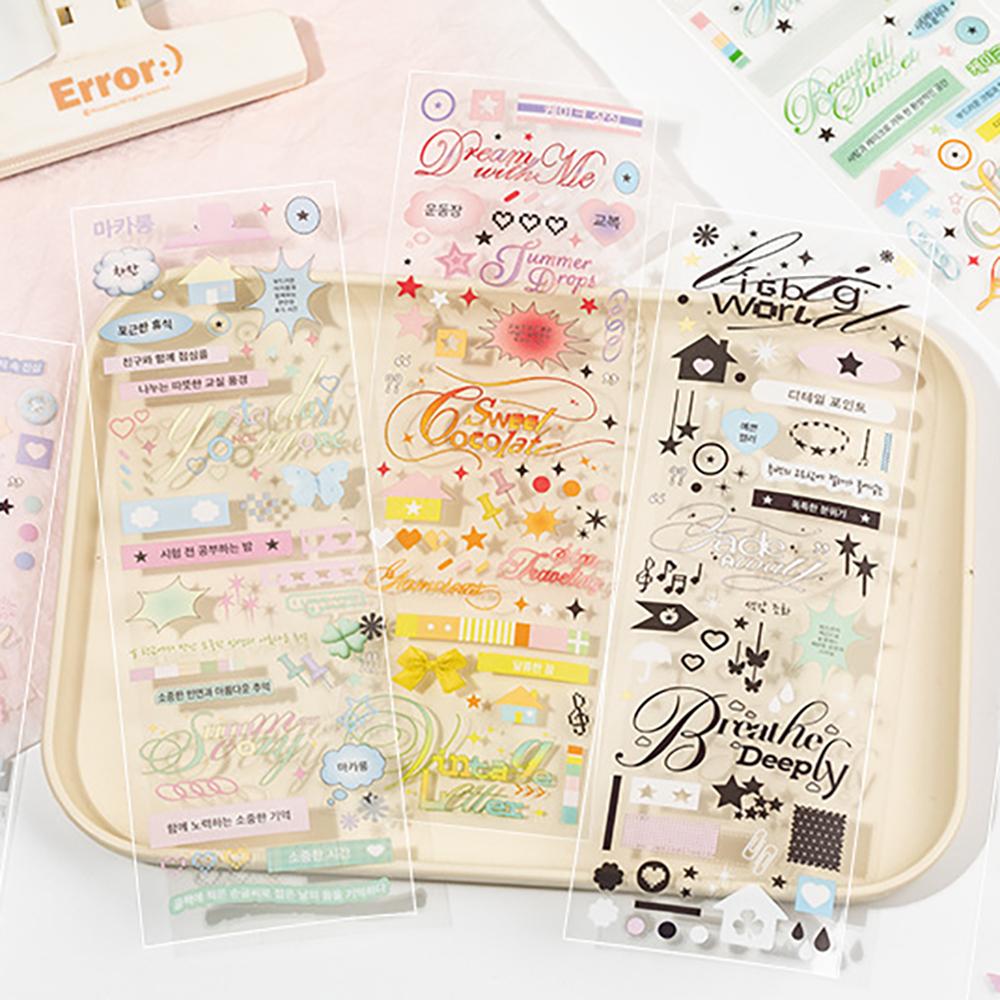 Color Notebook Series Stickers, Korean Basic Versatile Small Elements Student Account Diary DIY Decorative Stickers