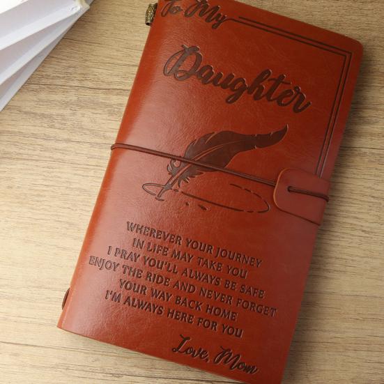 Journal Notebook Loose-Leaf Refillable Faux Leather Cover with Elastic Strap