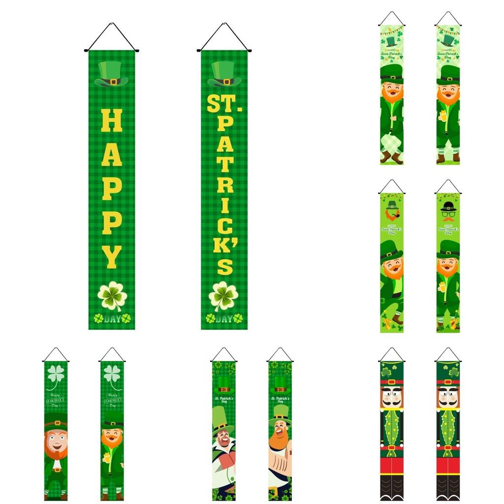 St. Patrick's Day Festive Decor-durable Door Curtain-irish Green Banner