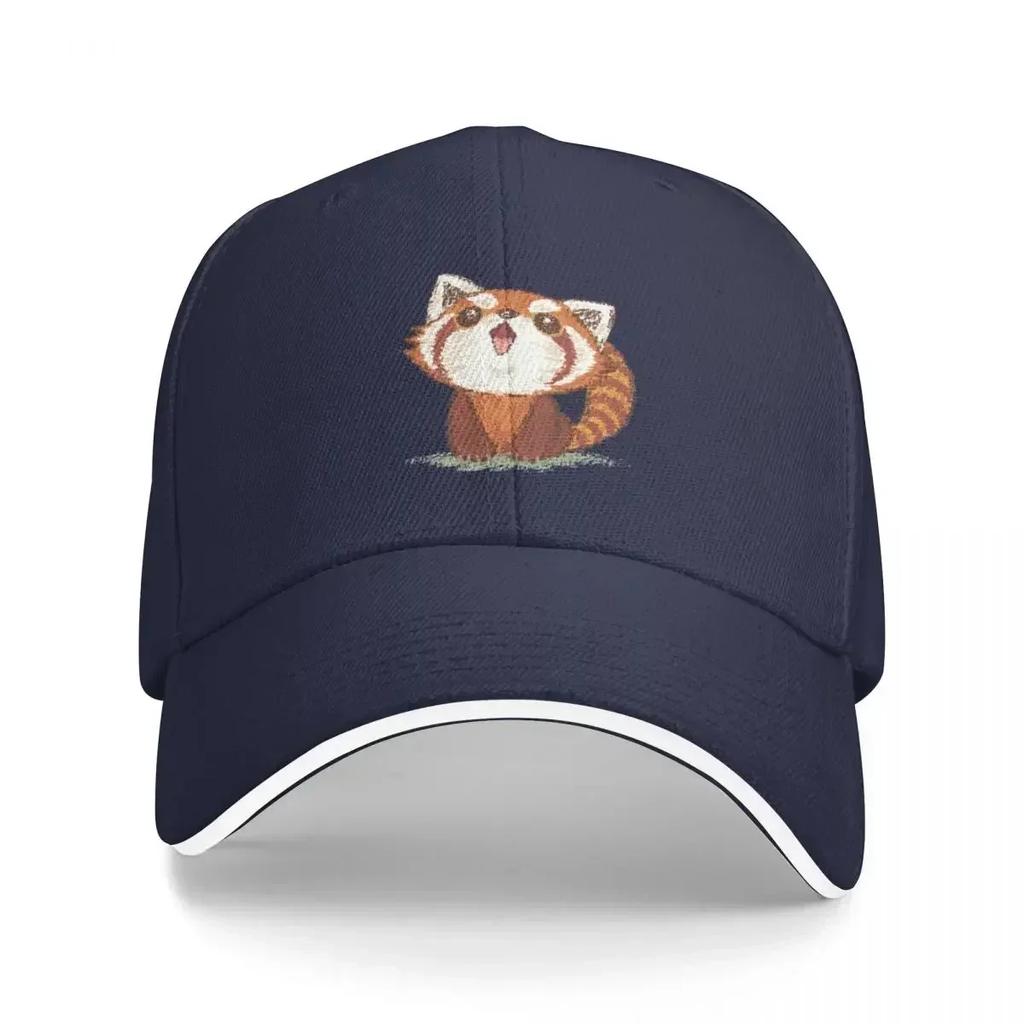 Red panda happy Baseball Cap Military Cap Unisex beach hat custom Hat Vintage Caps Women Unisexs
