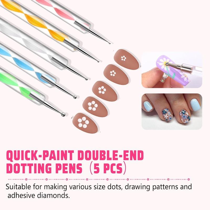 21/27PCS Manicure Tools Nail Art Brush Set with Resin Palette Nail Sculpture Pen Dotting Pen for DIY Nail Art