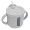 Silicone Sippy Cups Double Handles Lightweight Toddler Training Cup with Tight Leakproof Cover for Home Travelling Grey