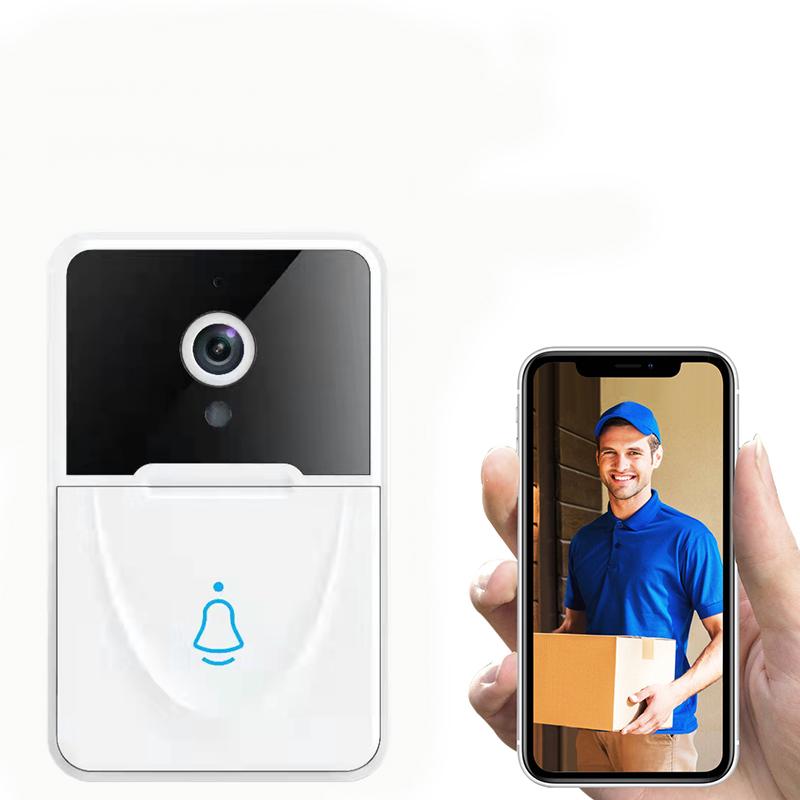 Smart Video Doorbell with Wi-Fi Auto Focus Plastic Material HD Two-Way Audio Night Vision Wireless Cloud Storage Doorbell Camera