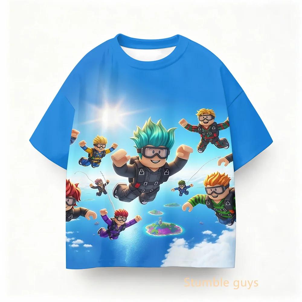 Summer Children Roblox Anime Tee Boys Clothes Girls Game Short Sleeve