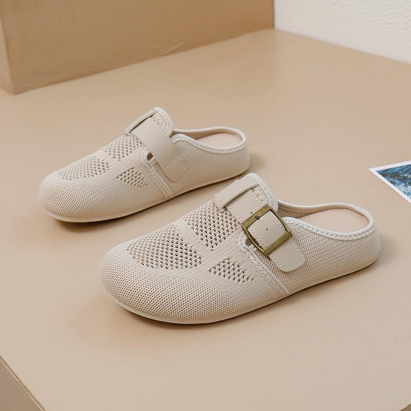 Women Shoes 2025 Summer New Fashion Comfortable Soft Sole Half Drag Shoes Outdoor Breathable Mesh Hollow Non Slip Womens Sandals