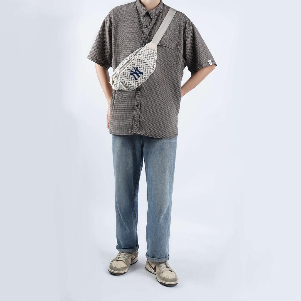 New MLB Monogram Collection Polyamide Crossbody Bag Sling Bag Fanny Pack Regular Unisex Ivory White 32BGC9941-50I