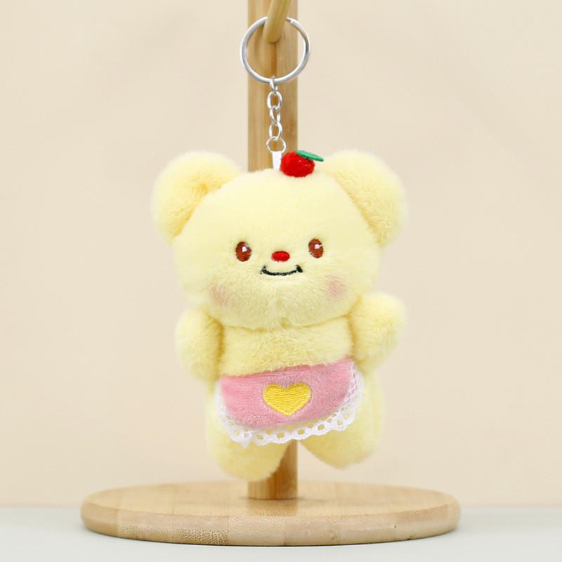

Adorable Butter Bear Plush Keychain Soft Teddy Key Ring Cute Mini Stuffed Animal YellowPink