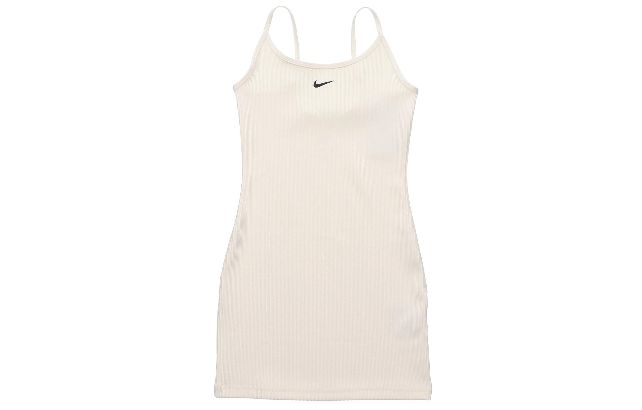 Nike Slip Dresses Women s Ivory White Crew Neck Moderate Short DM8878-118 XL