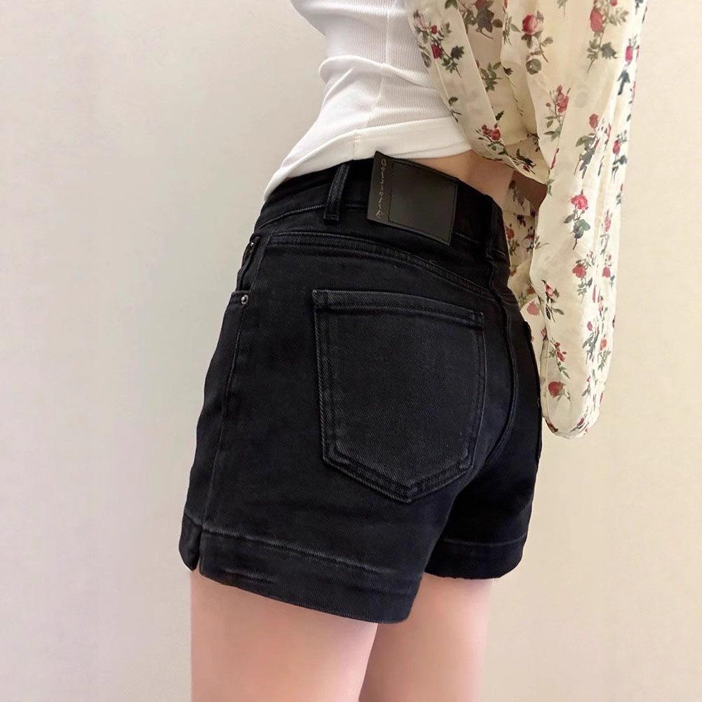 Women s High-Waisted A-Line Denim Shorts - Summer 2025 Style, Petite Wide-Leg Fit S