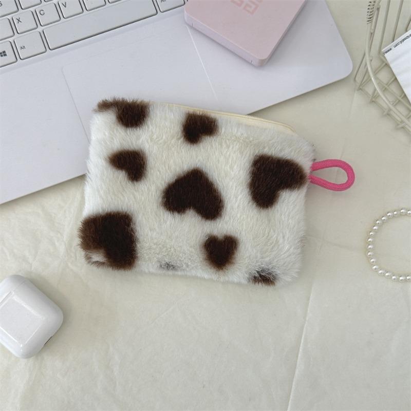 11 wind plush love mouth red envelope student holding small cosmetic bag key change bag ID bag